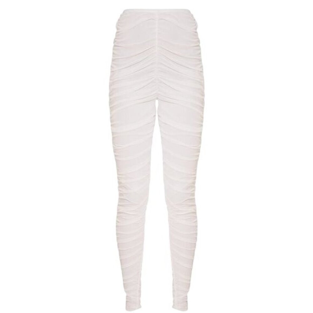 Goodtime Ruched White Leggings L